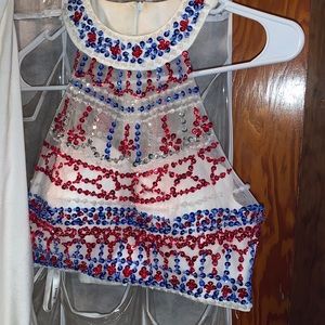 Red, Shite and Blue Prom Dress